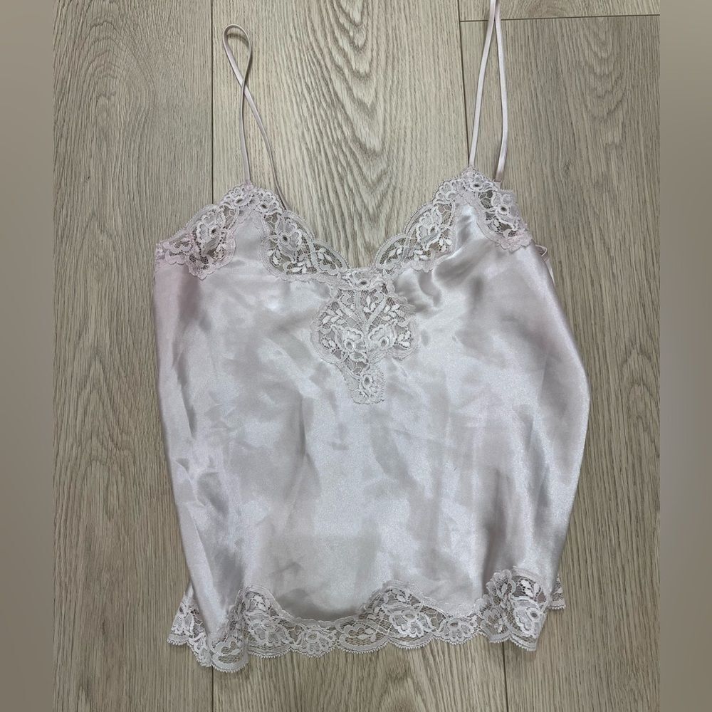Victoria’s Secret pink silk lace sleep top size medium women’s - Picture 1 of 4